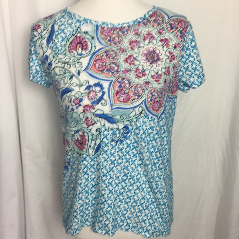 Talbots Multi-Colored floral Tee  Size SP